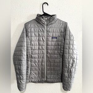 Patagonia Nano Puff Jacket Size M Women's Primaloft Quilted Zip Feather Grey